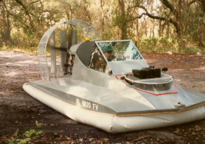This photo shows Sid's hovercraft running a couple of months after initial operation.